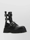 ALEXANDER MCQUEEN SOLE STRAPPED GLOSS BOOTS