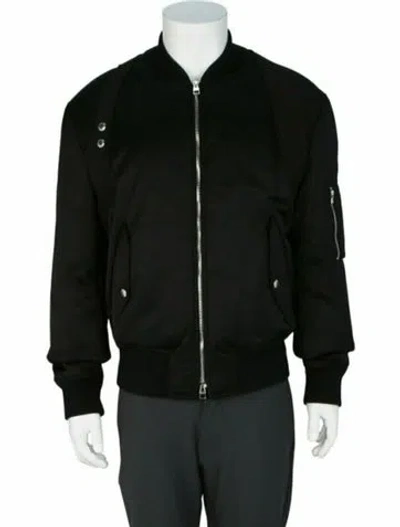 Pre-owned Alexander Mcqueen Solid Bomber Jacket W/ Tags In Black