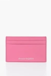 ALEXANDER MCQUEEN SOLID COLOR LEATHER CARD HOLDER
