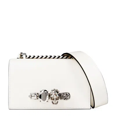 Alexander Mcqueen Solid Color Satchel Bag In White