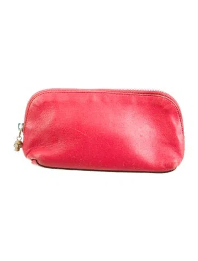 Pre-owned Alexander Mcqueen Solid Cosmetic Bag In Red