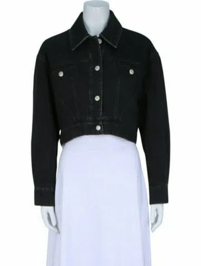 Pre-owned Alexander Mcqueen Solid Denim Jacket W/ Tags In Black