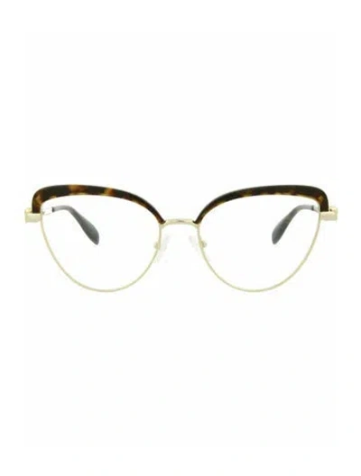 Pre-owned Alexander Mcqueen Solid Eyeglasses W/ Tags In Gold