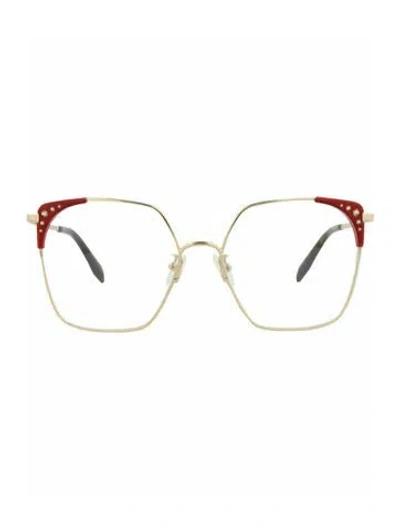 Pre-owned Alexander Mcqueen Solid Eyeglasses W/ Tags In Gold