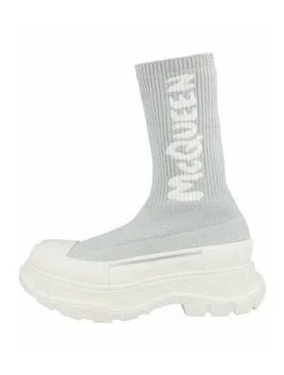 Pre-owned Alexander Mcqueen Solid Mid-calf Boots W/ Tags In Silver