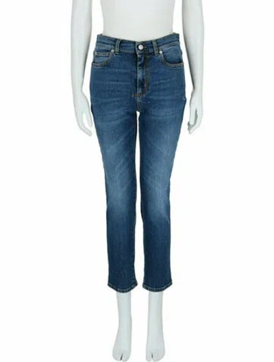 Pre-owned Alexander Mcqueen Solid Skinny Leg Jeans W/ Tags In Blue