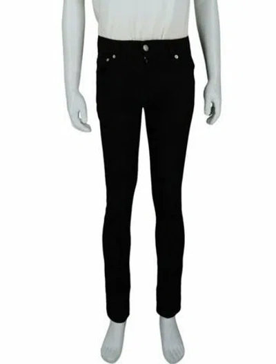 Pre-owned Alexander Mcqueen Solid Straight-leg  Jeans W/ Tags In Black
