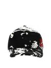 Alexander Mcqueen Printed Cap With Curved Brim And Eyelets In White