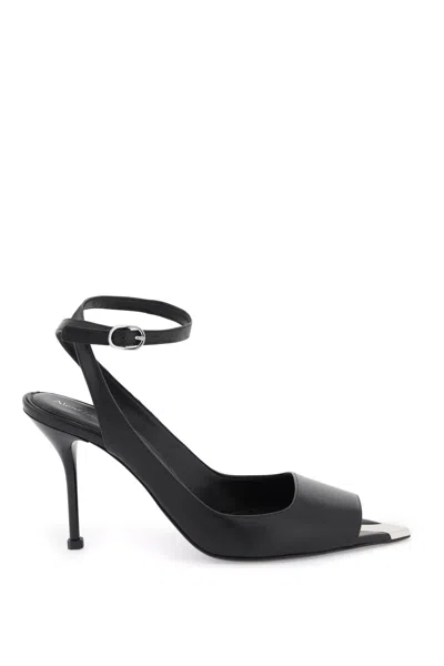 Alexander Mcqueen Sophisticated And Edgy Black Leather Sandals For Women