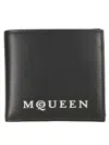 Alexander Mcqueen Sophisticated Black Calf Leather Wallet In Black
