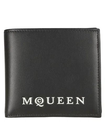 Alexander Mcqueen Sophisticated Black Calf Leather Wallet