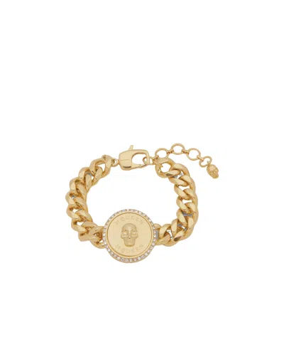 Alexander Mcqueen Sovereign Skeleton Bracelet In Yellow