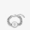 Alexander Mcqueen Sovereign Skull Bracelet In Palladium
