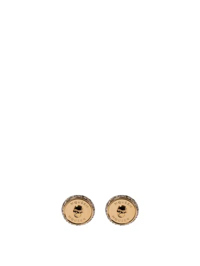 Alexander Mcqueen Sovereign Skull Gold Earrings For Women