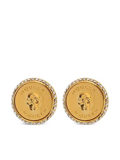 Alexander Mcqueen Sovereign Skull Earrings Accessories In Grey