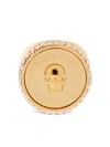Alexander Mcqueen Sovereign Skull Embellished Ring In Gold