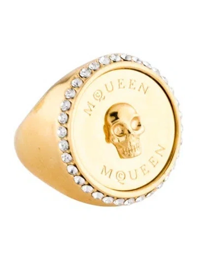 Pre-owned Alexander Mcqueen Sovereign Skull Ring In Multicolor