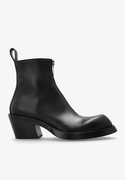 Alexander Mcqueen Sparrow Leather Ankle Boots In Black