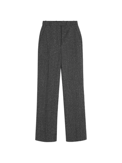 Alexander Mcqueen Speckled-effect Tailored Trousers In Gray