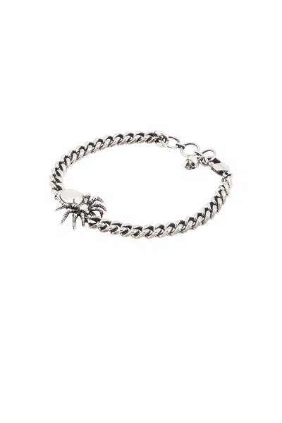 Alexander Mcqueen Spider Chain Bracelet In Light Antique Silver