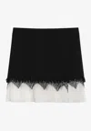 Alexander Mcqueen Mcqueen Cobweb Lace Wool Gabardine Miniskirt
