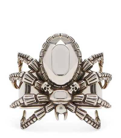 Alexander Mcqueen Spider Ring In Light Antique Silver