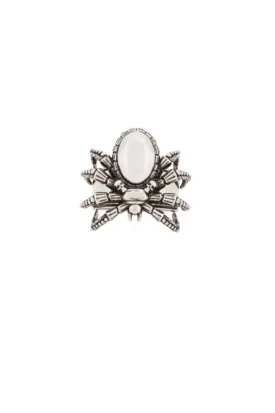 Alexander Mcqueen Spider Ring In Light Antique Silver