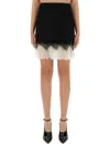 Alexander Mcqueen Mcqueen Cobweb Lace Wool Gabardine Miniskirt