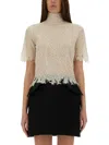 Alexander Mcqueen Women Spider Web Lace Top In Beige
