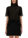Alexander Mcqueen Spider Web Lace Top In Black