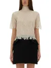 Alexander Mcqueen Women Spider Web Lace Top In Ivory