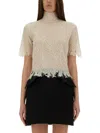 Alexander Mcqueen Women Spider Web Lace Top In Ivory