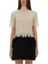 Alexander Mcqueen Women Spider Web Lace Top In Neutrals
