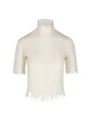 Alexander Mcqueen Spider Web Motif Top In Cream