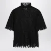 Alexander Mcqueen Cobweb Lace High-neck Top In Black