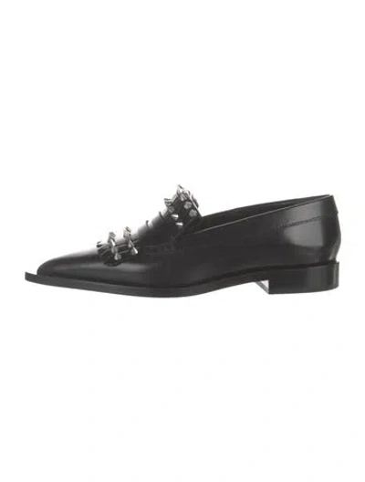 Pre-owned Alexander Mcqueen Spike Accents Leather Loafers In Black