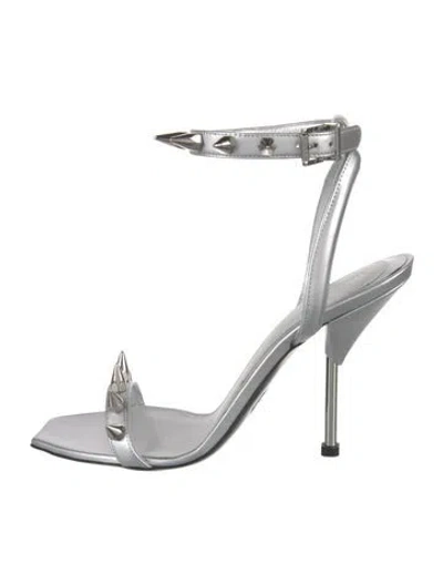 Pre-owned Alexander Mcqueen Spike Accents Leather Sandals