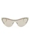 Alexander Mcqueen Spike-stud Detail Cat-eye Mask Sunglasses In Gold