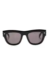 Alexander Mcqueen Spike Stud-detailing D-frame Sunglasses In Black
