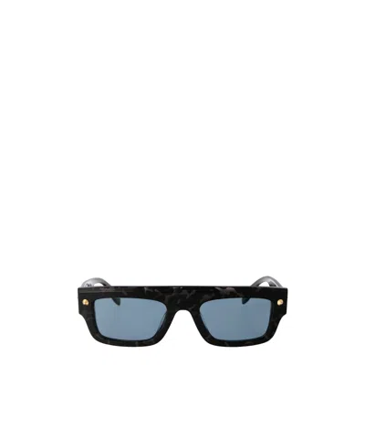 Alexander Mcqueen Spike Stud-detailing Rectangle-frame Sunglasses In Black