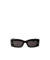 Alexander Mcqueen Spike Stud Rectangle-frame Sunglasses In Black