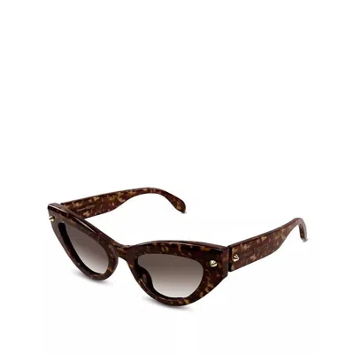 Pre-owned Alexander Mcqueen Spike Studs Cat Eye Sunglasses 52mm