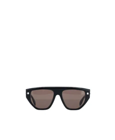 Alexander Mcqueen Spike Studs Geometric-frame Sunglasses In Brown