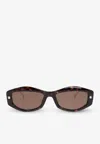 Alexander Mcqueen Eyewear Rectangle Frame Sunglasses In Brown