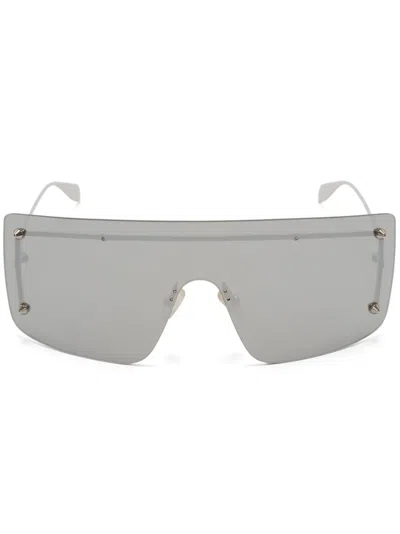 Alexander Mcqueen Frameless Tinted Sunglasses In Silver