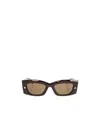 Alexander Mcqueen Spike Studs Rectangular-frame Sunglasses In Brown