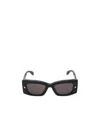 Alexander Mcqueen Womens Black-black-smoke Am0426s Rectangular-frame Recycled-acetate Sunglasses In Gray