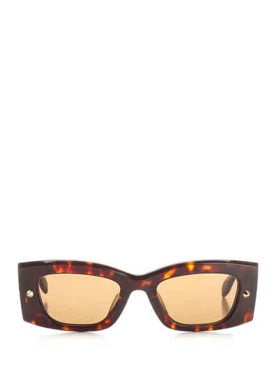 Alexander Mcqueen Spike Studs Sunglasses In Brown