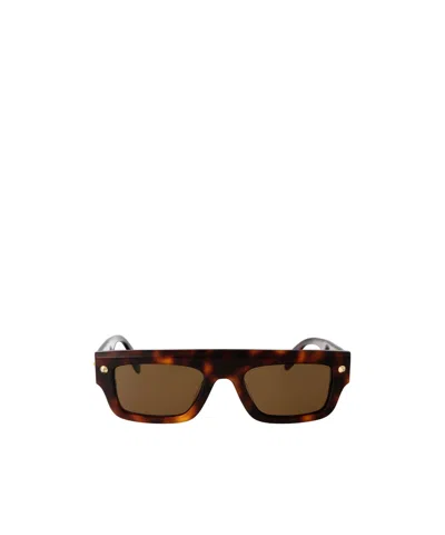Alexander Mcqueen Spike Studs Tinted Sunglasses In Brown