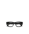 Alexander Mcqueen Spike Studs Wayfarer Glasses In Black